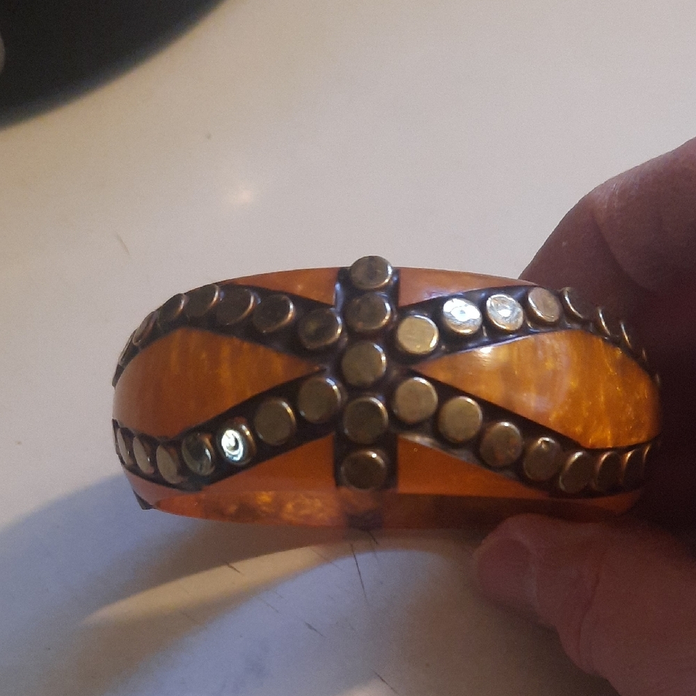 Orange Studded Women's Bracelet